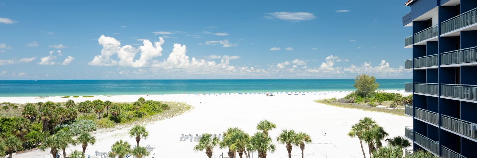 The Gulf and white sand beach from the resort